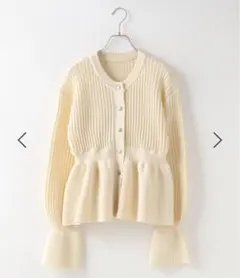 <LOWRYSFARM> ペプラムニットカーディガン