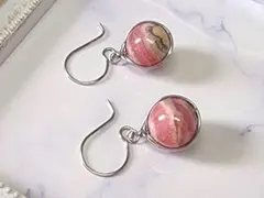 ☆インカローズ小ぶりペアシェイプ14kgf天然石ピアス - メルカリ
