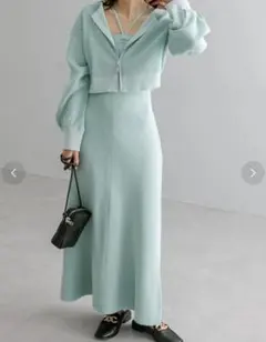 mystic ミスティック　配色リブベアワンピース　ブルー◆6913