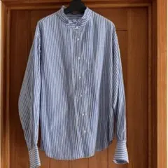 ジャーナルスタンダード　レリューム　フリルネックドビーストライプシャツ