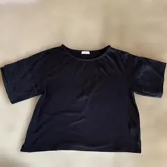 earth ブラック レース袖 Tシャツ
