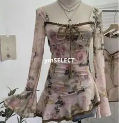 ♡新品✨00s フェアリー 姬系 y2k ガーリー レース シースルートップス