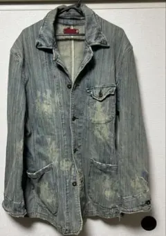 ストライプ柄デニムテーラドジャケット グランジ