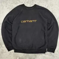 90s Carhartt スウェット フロントロゴ ブラック 三角タグ BX00
