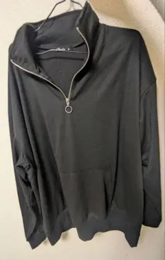 ブラック ハーフジップ トレーナー 黒