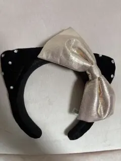 ユニバ USJ カチューシャ ハローキティ キティ リボン 黒 ピンク