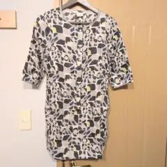 【美品】エスマックスマーラ　総柄　七分袖ワンピース　42 L ワンピース　ミニ