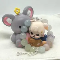 カラフル天然石ミックスベリルブレスレット 内径約16cm