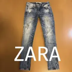 ZARA ダメージデニム　スリム　34