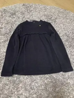 ANNA SUI 130センチ 黒 フリル付き 長袖カットソー