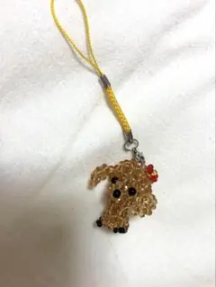 ビーズチャーム　犬　ビーズストラップ