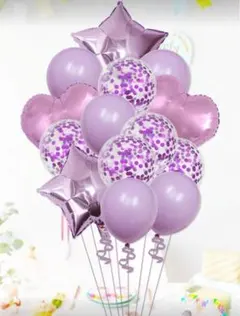 【197】パープル紫色のバルーン14個セット