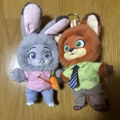 【中古】TOPTOY ズートピア　ぬいぐるみキーホルダー　ニック　ジュディ