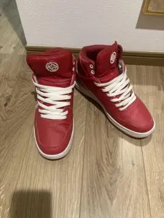 VANS ハイカットスニーカー レッド ゴールド金具 - メルカリ