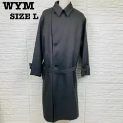 美品 WYM L オーバーサイズ ロングコート グレー系 [6380]