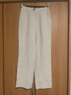 ENNIEME レナウンルック パンツ　麻100% ベージュのサムネイル