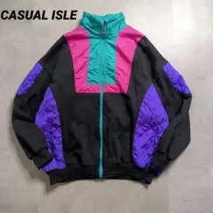 90svintageマルチカラー切替ジャケット 短丈ボックスシルエット雰囲気系