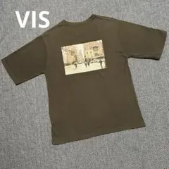 vis ダークグレー　tシャツ フォトプリント　ロゴのサムネイル