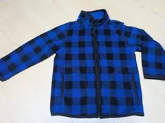 ユニクロ　UNIQLO　110サイズ フリースジャケット 青黒チェック