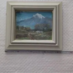 風景画 油彩額縁 シルバー 山岳風景 油彩画 シルバー額縁 - メルカリ
