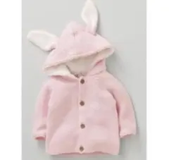 next ネクスト　うさみみフード　ニットカーディガン