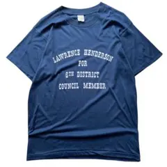 70s 80s USA製 シングルステッチ プリント Tシャツ 紺のサムネイル