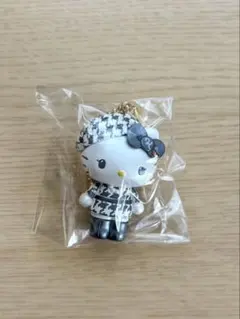 ハローキティ マスコット ストラップ チェック 千鳥格子