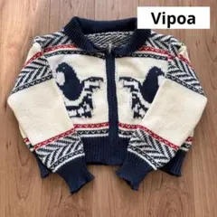 カーディガンRETRO NORDIC ZIP UP KNIT CARDIGAN