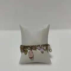 サテリット　ブレスレット　フランス　チャーム付　ピンク　新品未使用品
