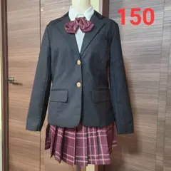 フォーマル ブレザー スーツ 卒業式 赤チェック ブラック 150cm 2