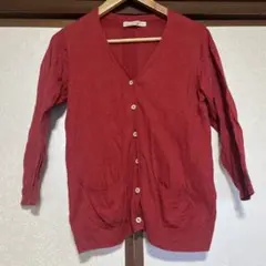shuca GLOBAL WORK 長袖 ニット カーディガン レッド L