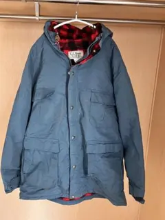L.L.Bean ナイロンジャケット 青 フランネルチェック