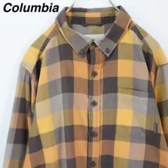 【バッファローチェック柄】コロンビア BDシャツ ワンポイントロゴ 秋カラー M