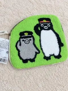ダイカット相良刺繍ポーチ　駅長＆駅員ペンギン　 Suicaのペンギン
