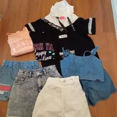 デニムショーツとTシャツセット