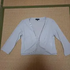 INDIVI グレー ビジュー付き カーディガン