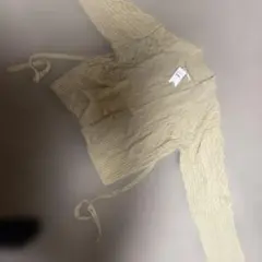 ベージュ ケーブル編み ニットカーディガン Mサイズ