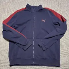 PUMA プーマ トラックジャケット L ネイビー×レッド ワンポイントロゴ