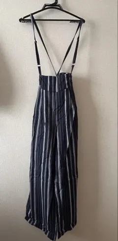 Heather サスツキストライプワイドパンツ　ネイビー