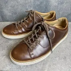 美品 Clarks クラークス スニーカー レザー レースアップシューズ 26