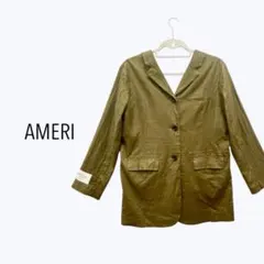 AMERI アメリ オリーブグリーン 2WAY ジャケット 麻 春夏秋のサムネイル