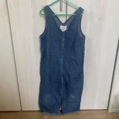 デニムブルー Vネックオーバーオール