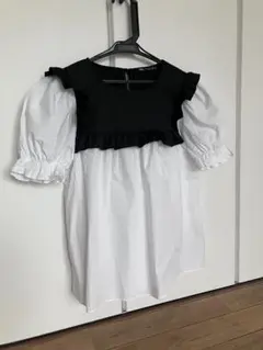 ZARA フリルブラウス　切替　トップス Sサイズ