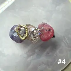 #4 レジンヘアクリップ　ドライフラワー入り　ヘアアクセサリー　ハンドメイド