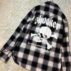 shocker オンブレ　シャドー　ネルシャツ　L