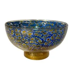 ベネチアンガラス ミルフィオリ 金彩 ガラスボウル ムラーノ ラグナ