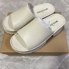 ZUCCA CLUB アイボリー スライドサンダル LLサイズ