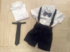 セットアップ　ブラウス　蝶ネクタイ　ネクタイ　サスペンダー　80 男の子　スーツ