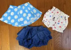 ベビー スカート 3点セット 水玉・星・デニム