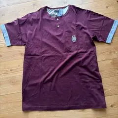 DAKS LONDON ヘンリーネック Tシャツ ボルドー Lのサムネイル